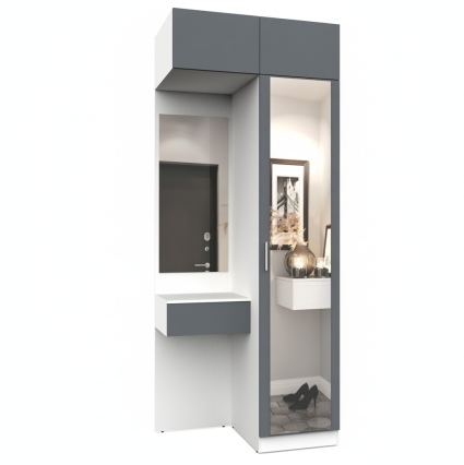 Набор мебели для прихожей "Марсель-253" МР 01-253 В2490 Ш1000 Г580 (ЛДСП Графит серый)